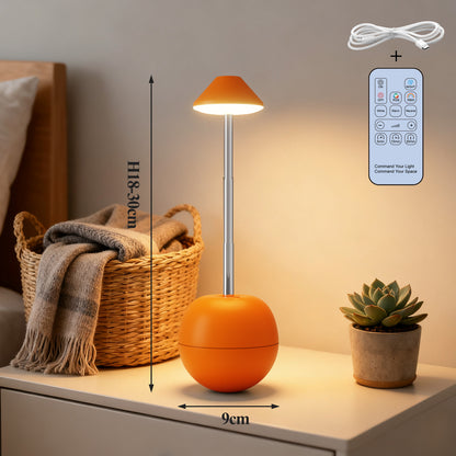 Orange Creative Tumbler LED Night Light - Rechargeable RGB Desk Lamp with Remote Control - Height Adjustable, V888-ELOSUNG36705