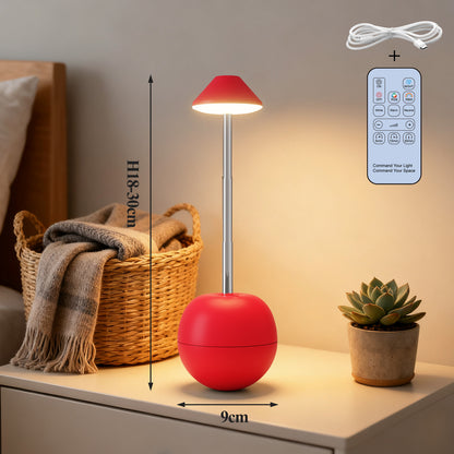 Red Creative Tumbler LED Night Light - Rechargeable RGB Desk Lamp with Remote Control - Height Adjustable, V888-ELOSUNG36707