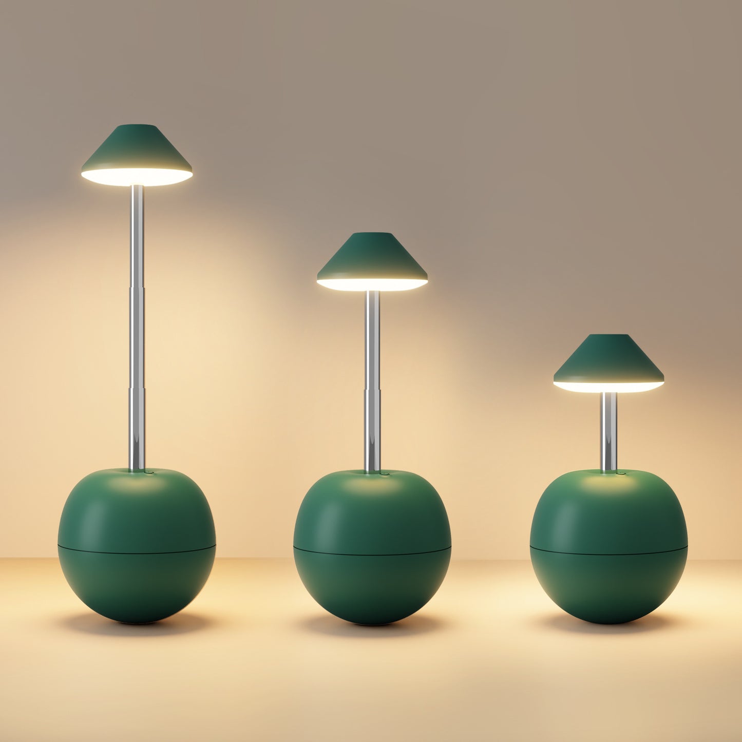 Green Creative Tumbler LED Night Light - Rechargeable RGB Desk Lamp with Remote Control - Height Adjustable, V888-ELOSUNG36708