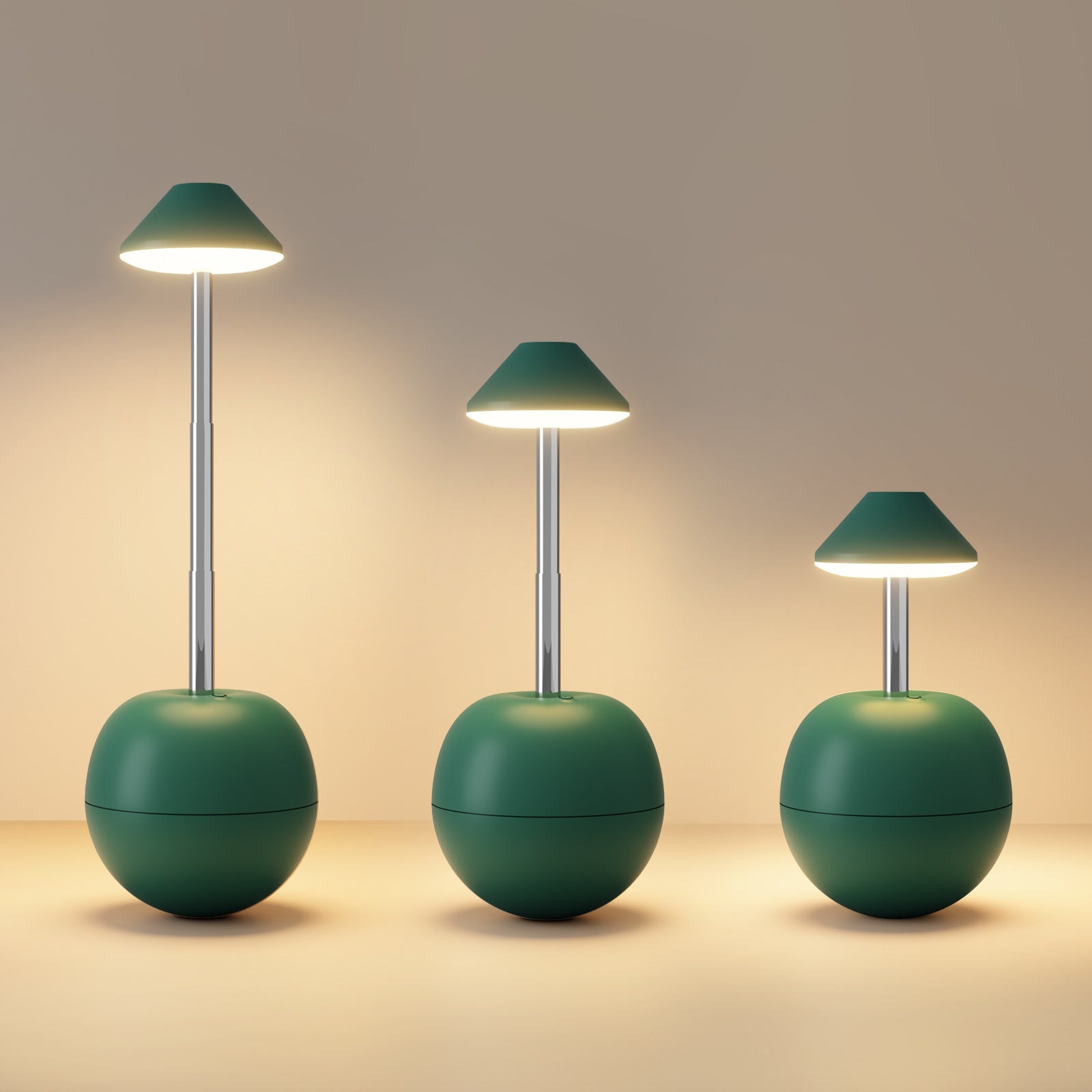Green Creative Tumbler LED Night Light - Rechargeable RGB Desk Lamp with Remote Control - Height Adjustable, V888-ELOSUNG36708