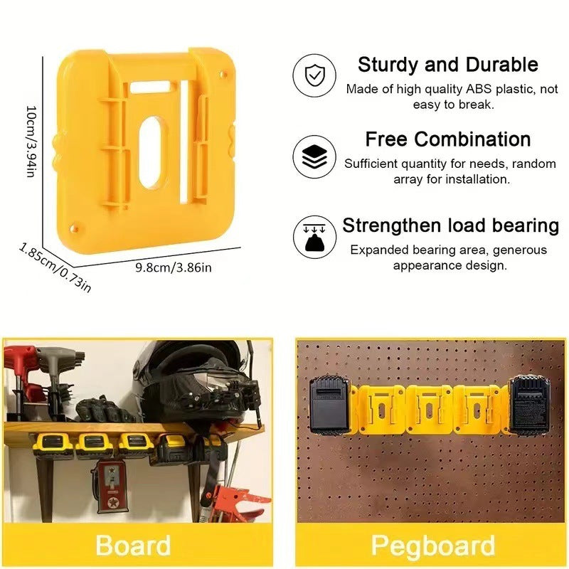 Yellow 5 Pack Battery Mount Holder for Dewalt 18V 20V 60V Lithium Batteries - Heavy Duty ABS Wall Storage V888-ELOSUNG36709