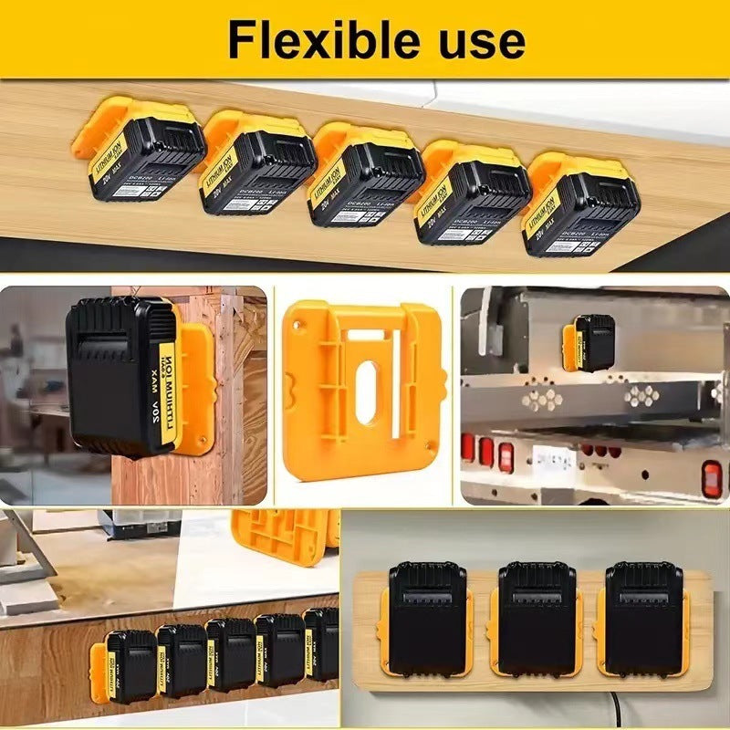 Yellow 5 Pack Battery Mount Holder for Dewalt 18V 20V 60V Lithium Batteries - Heavy Duty ABS Wall Storage V888-ELOSUNG36709