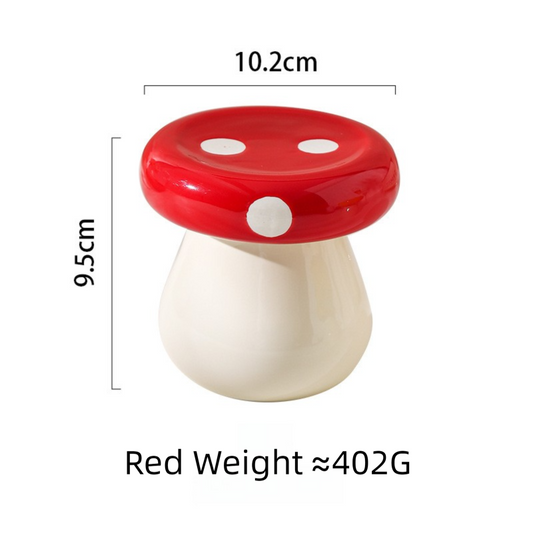 Red Stylish Mushroom Ceramic Toothpick Holder and Cotton Swab Jar for Home Kitchen Table Decor(Excluding V888-ELOSUNG36710