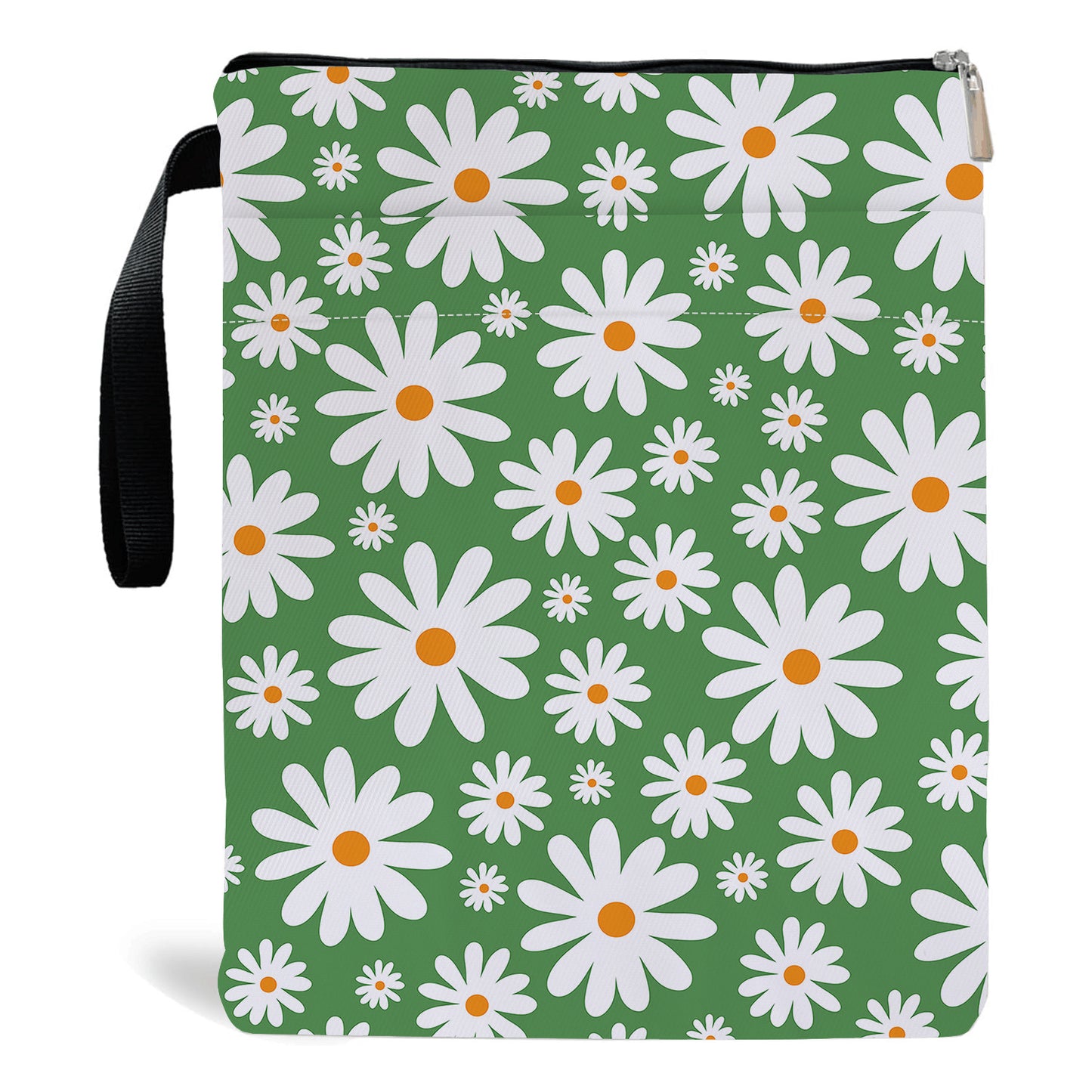 Green Floral pattern book cover with zippered pocket - Lightweight polyester book cover, suitable for books V888-ELOSUNG36712