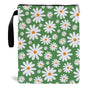Green Floral pattern book cover with zippered pocket - Lightweight polyester book cover, suitable for books V888-ELOSUNG36712
