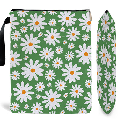 Green Floral pattern book cover with zippered pocket - Lightweight polyester book cover, suitable for books V888-ELOSUNG36712