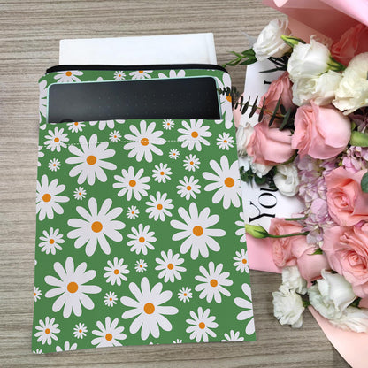 Green Floral pattern book cover with zippered pocket - Lightweight polyester book cover, suitable for books V888-ELOSUNG36712