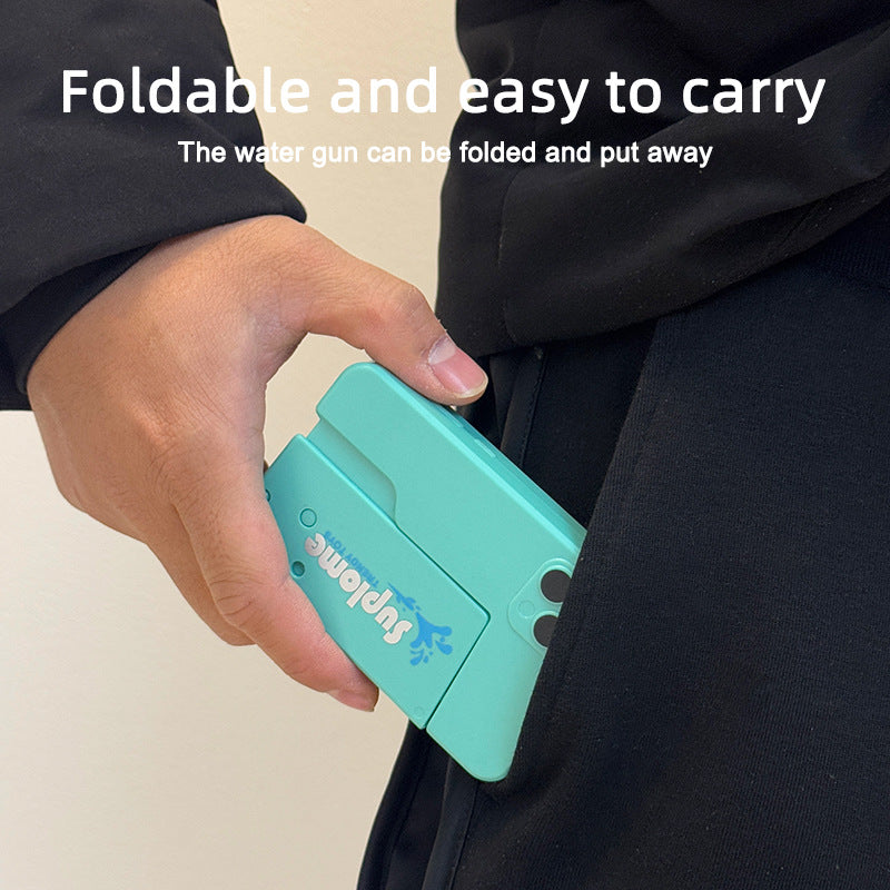 2 Pcs Green Mini Foldable Phone Water Gun - Portable Dual-Nozzle Spray Toy for Summer Fun and Stress Relief V888-ELOSUNG36724
