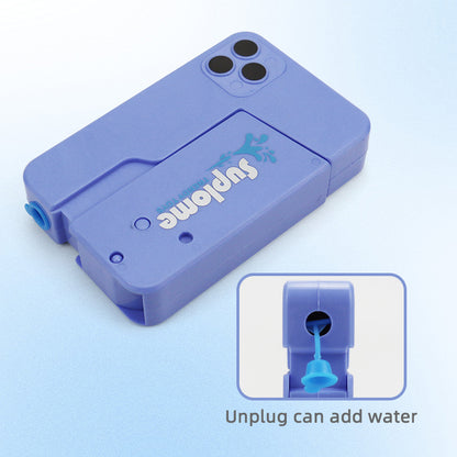 2 Pcs Blue Mini Foldable Phone Water Gun - Portable Dual-Nozzle Spray Toy for Summer Fun and Stress Relief V888-ELOSUNG36726