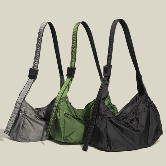 Black Large Capacity Nylon Tote Bag - Water Resistant Casual Shoulder Bag for Daily Use and Outdoor Activities V888-ELOSUNG36730