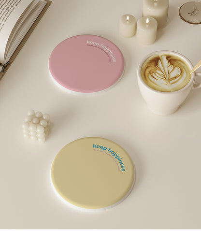 2 Pcs Pink Quick-Dry Natural Diatom Mud Coaster - Absorbent Bathroom Sink Mat for Kitchen and Washroom Use V888-ELOSUNG36733