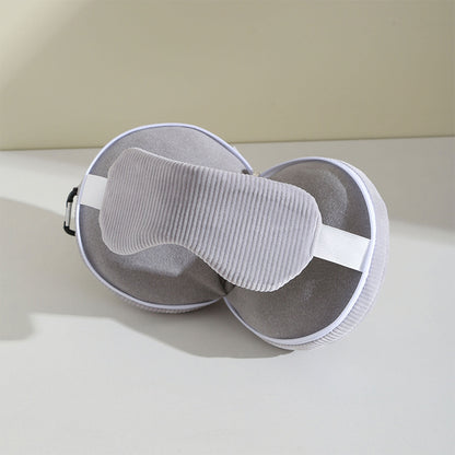 Grey 3-in-1 Foldable Sleep Eye Mask with Neck Pillow - Compact Travel Pillow for Airplane, Office Naps and V888-ELOSUNG36741