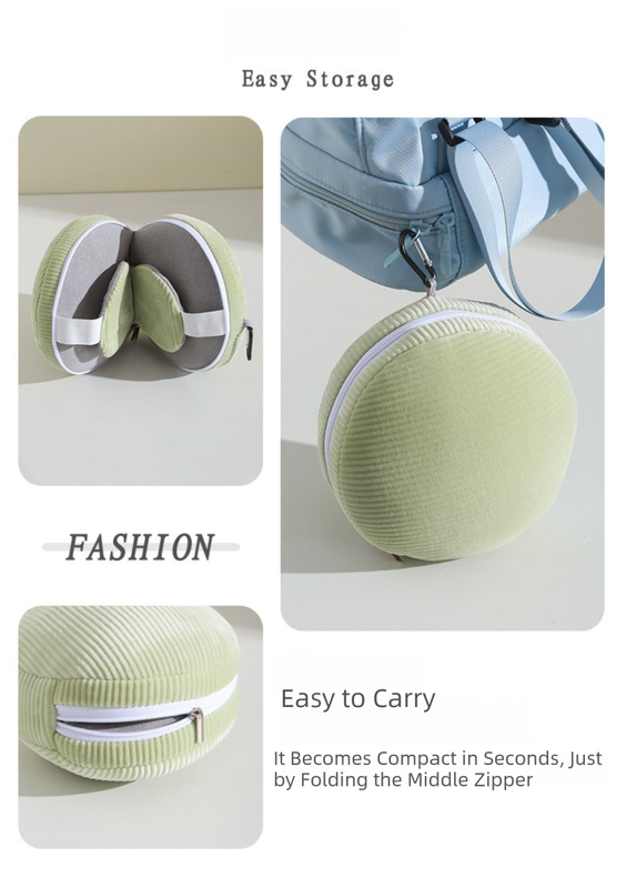 Grey 3-in-1 Foldable Sleep Eye Mask with Neck Pillow - Compact Travel Pillow for Airplane, Office Naps and V888-ELOSUNG36741