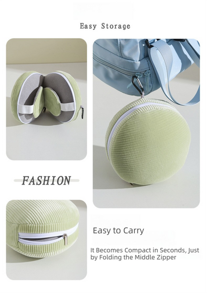 Grey 3-in-1 Foldable Sleep Eye Mask with Neck Pillow - Compact Travel Pillow for Airplane, Office Naps and V888-ELOSUNG36741