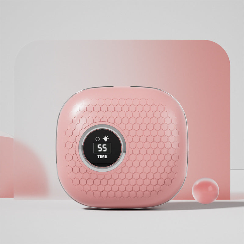 Pink Portable Sonic Wave Contact Lens Cleaner with LED Makeup Mirror - Automatic Electric Lens Cleaning Case V888-ELOSUNG36742