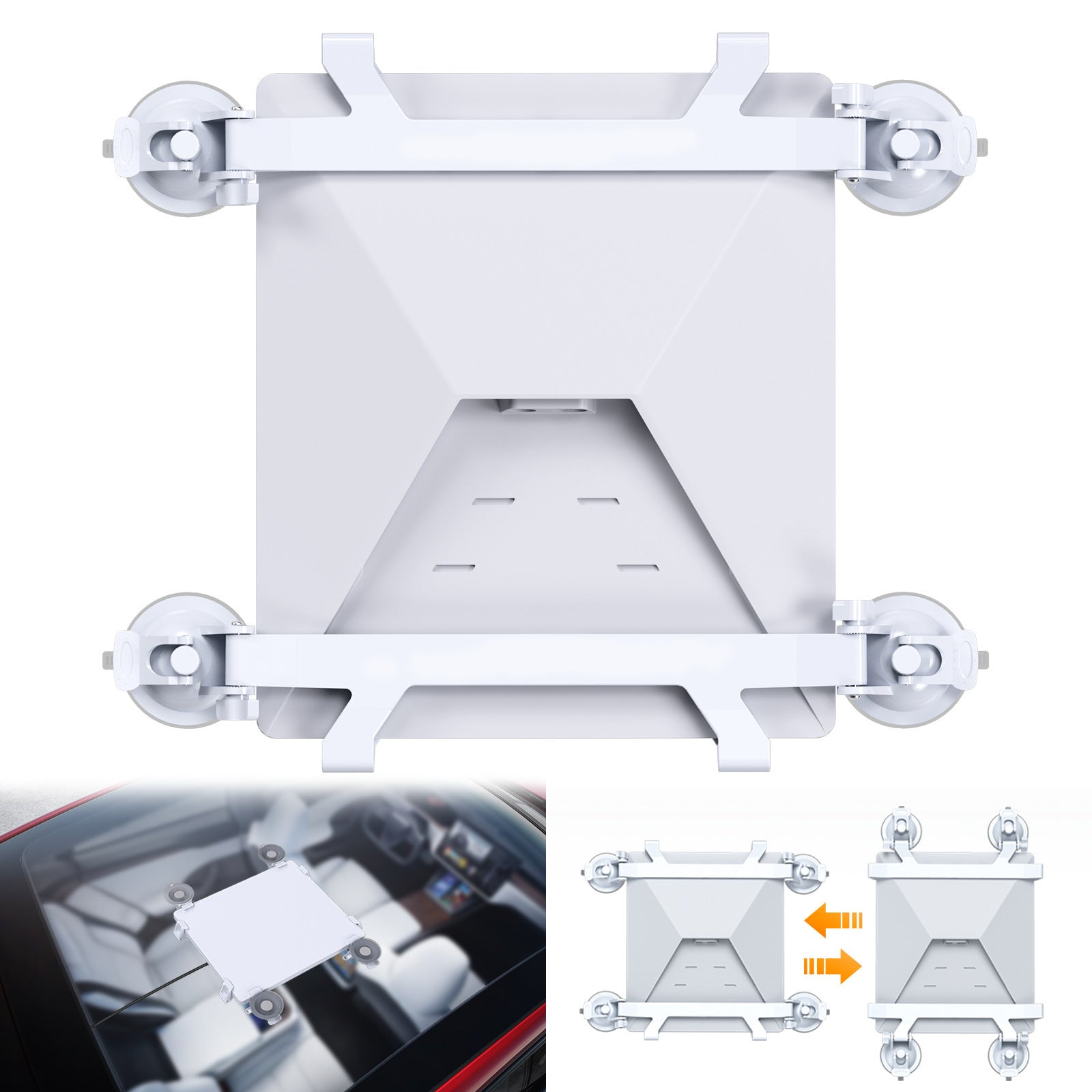 White Star Mini Car Suction Mount Bracket - Universal Glass Mount for Roof, Skylight, and Vehicle Windows V888-ELOSUNG36759