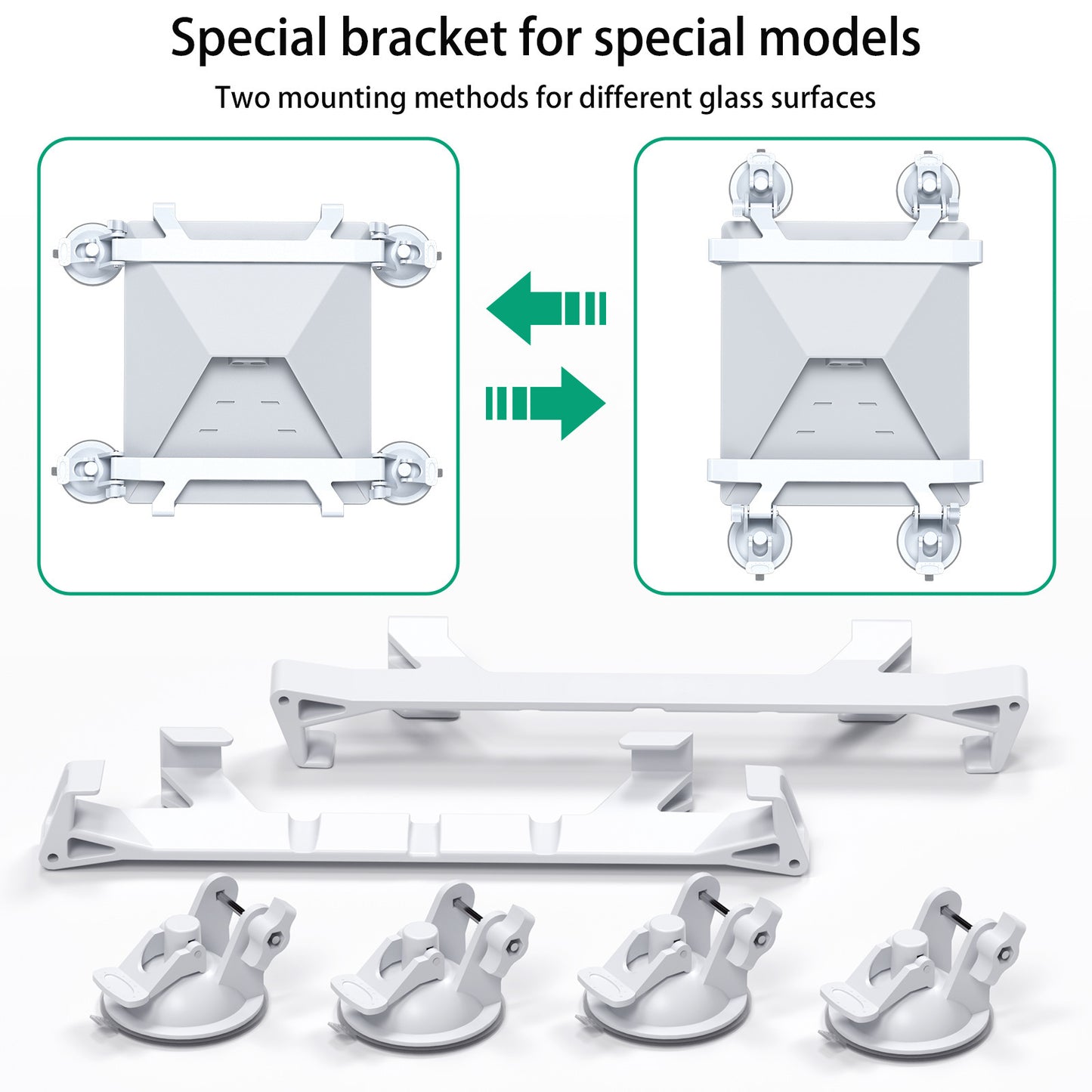 White Star Mini Car Suction Mount Bracket - Universal Glass Mount for Roof, Skylight, and Vehicle Windows V888-ELOSUNG36759