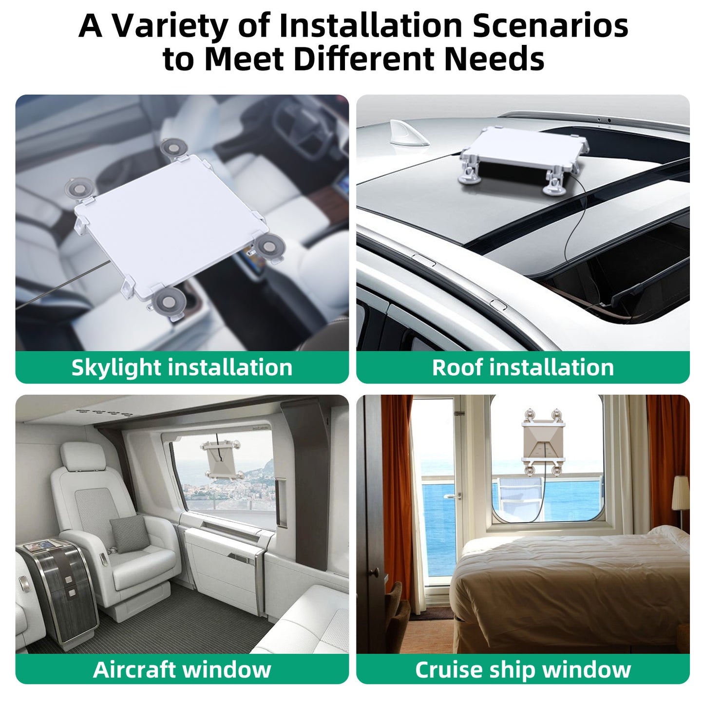 White Star Mini Car Suction Mount Bracket - Universal Glass Mount for Roof, Skylight, and Vehicle Windows V888-ELOSUNG36759