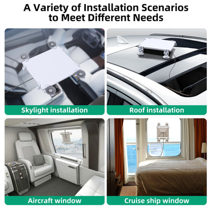 White Star Mini Car Suction Mount Bracket - Universal Glass Mount for Roof, Skylight, and Vehicle Windows V888-ELOSUNG36759