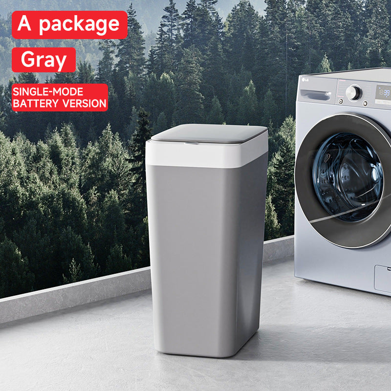 Grey Smart Sensor Trash Can - Slim, Durable, and Hands-Free Waste Bin for Kitchen, Bathroom, or Living Room V888-ELOSUNG36782