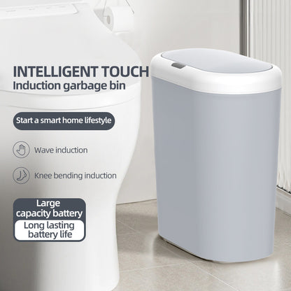 Beige and Brown Smart Sensor Trash Can - 15L Capacity, Compact Design for Home Use with Automatic Induction V888-ELOSUNG36787