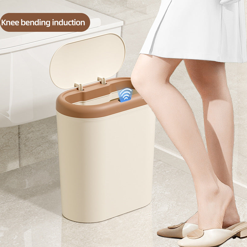 Grey Smart Sensor Trash Can - 15L Capacity, Compact Design for Home Use with Automatic Induction V888-ELOSUNG36788