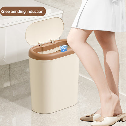 Grey Smart Sensor Trash Can - 15L Capacity, Compact Design for Home Use with Automatic Induction V888-ELOSUNG36788