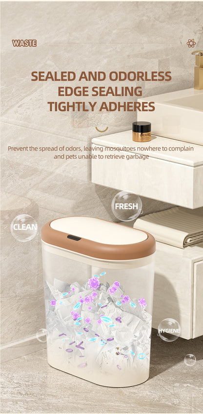 Grey Smart Sensor Trash Can - 15L Capacity, Compact Design for Home Use with Automatic Induction V888-ELOSUNG36788