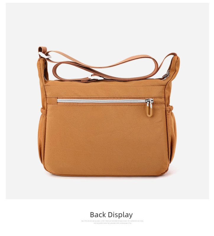 Brown Multi-Pocket Lightweight Nylon Crossbody Bag - Stylish, Functional, and Spacious Shoulder Bag for Women V888-ELOSUNG36815