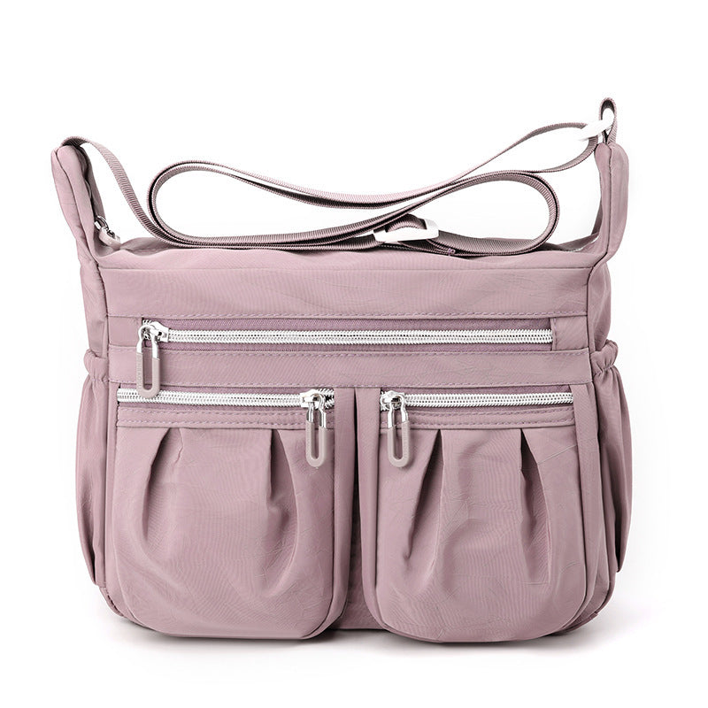 Purple Multi-Pocket Lightweight Nylon Crossbody Bag - Stylish, Functional, and Spacious Shoulder Bag for Women V888-ELOSUNG36818