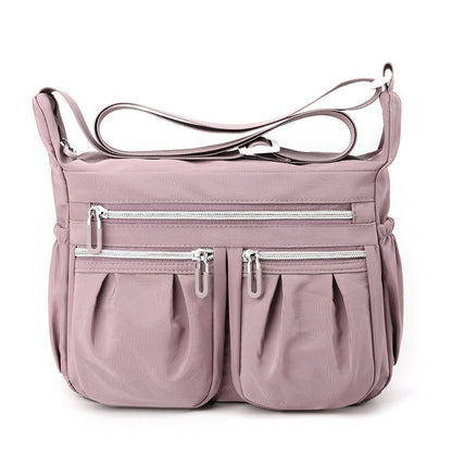 Purple Multi-Pocket Lightweight Nylon Crossbody Bag - Stylish, Functional, and Spacious Shoulder Bag for Women V888-ELOSUNG36818