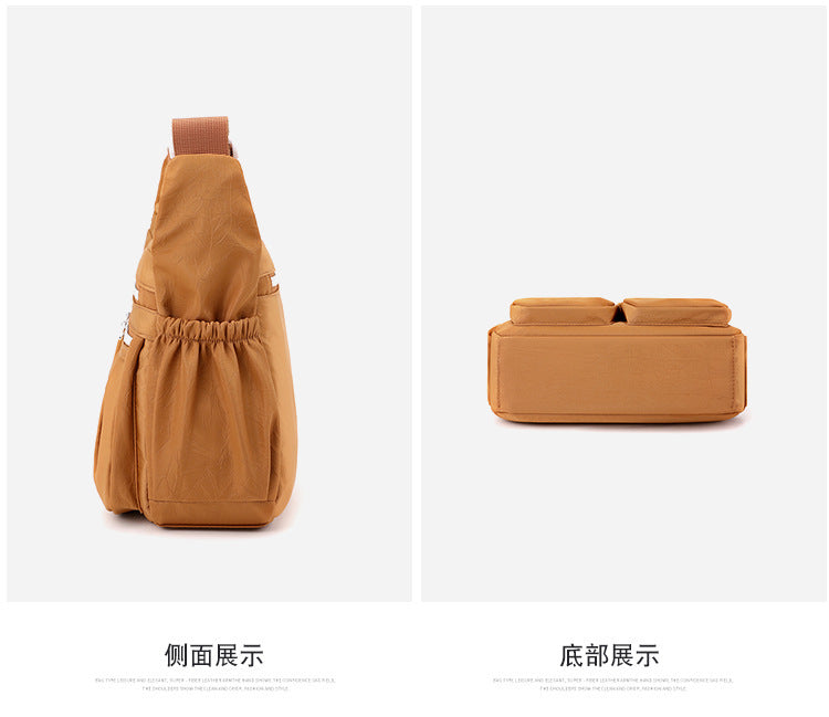 Grey Multi-Pocket Lightweight Nylon Crossbody Bag - Stylish, Functional, and Spacious Shoulder Bag for Women V888-ELOSUNG36820