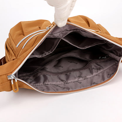 Grey Multi-Pocket Lightweight Nylon Crossbody Bag - Stylish, Functional, and Spacious Shoulder Bag for Women V888-ELOSUNG36820
