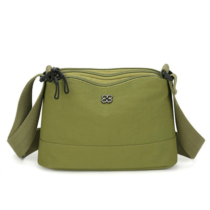 Green Lightweight Multi-Layer Crossbody Bag for Women - Compact, Water-Resistant Nylon Shoulder Bag with V888-ELOSUNG36824