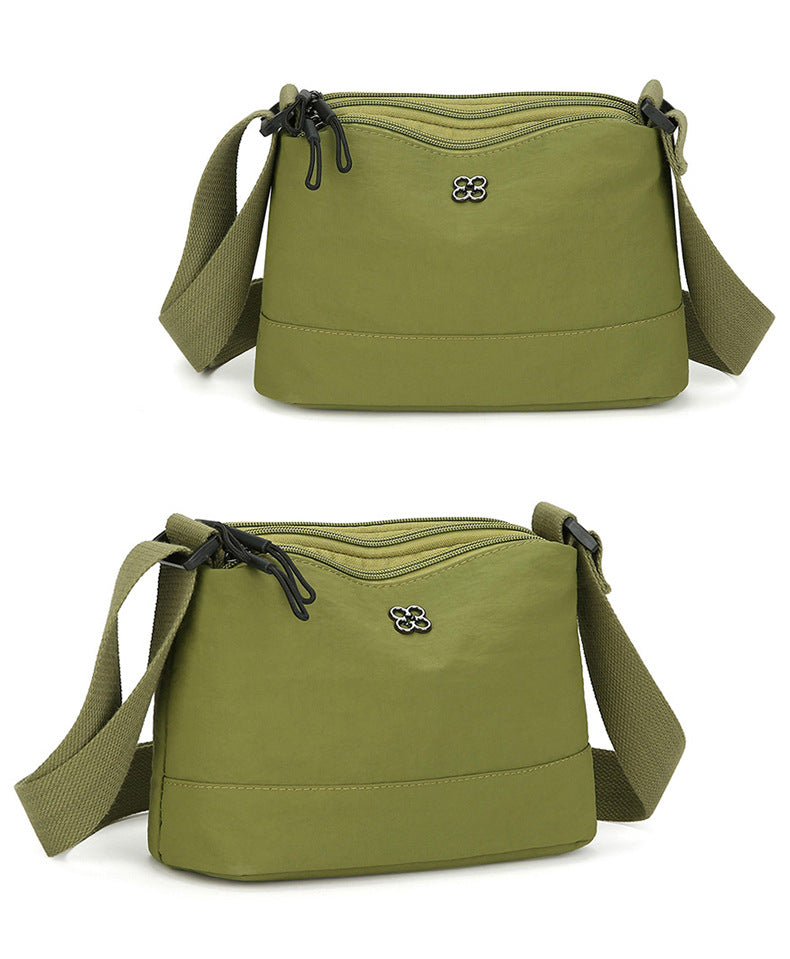 Green Lightweight Multi-Layer Crossbody Bag for Women - Compact, Water-Resistant Nylon Shoulder Bag with V888-ELOSUNG36824
