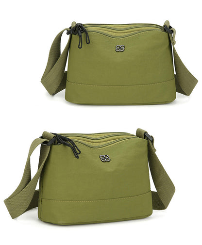 Green Lightweight Multi-Layer Crossbody Bag for Women - Compact, Water-Resistant Nylon Shoulder Bag with V888-ELOSUNG36824