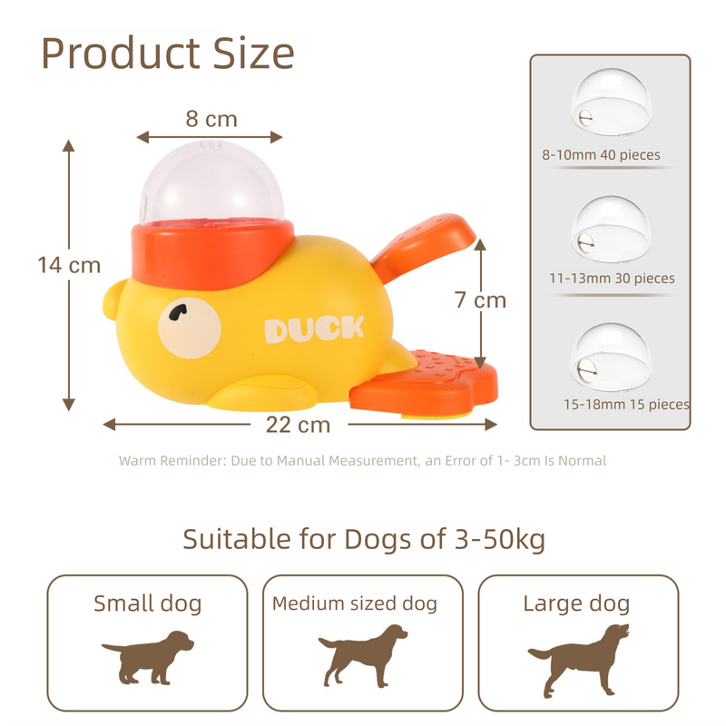 Yellow Interactive Duck-Shaped Automatic Pet Feeder - Smart Treat Dispenser for Cats & Dogs with 3 Adjustable V888-ELOSUNG36830