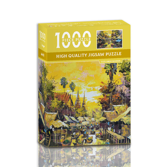 River in the spruce forest 1000-Piece Jigsaw Puzzle - High-Quality Artistic Puzzle for Adults, Stress Relief V888-ELOSUNG36841