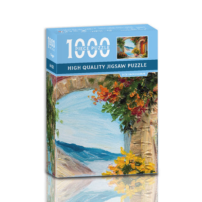 Seaside Garden 1000-Piece Jigsaw Puzzle - High-Quality Artistic Puzzle for Adults, Stress Relief & Mental V888-ELOSUNG36842