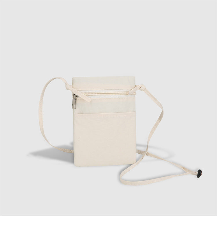 Beige Minimalist Lightweight Nylon Crossbody Phone Bag - Compact & Stylish for Women V888-ELOSUNG36845