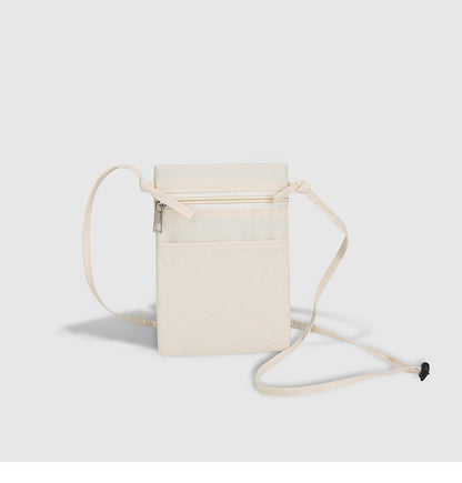 Beige Minimalist Lightweight Nylon Crossbody Phone Bag - Compact & Stylish for Women V888-ELOSUNG36845