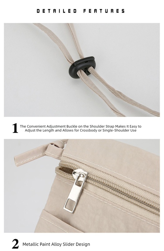 Beige Minimalist Lightweight Nylon Crossbody Phone Bag - Compact & Stylish for Women V888-ELOSUNG36845
