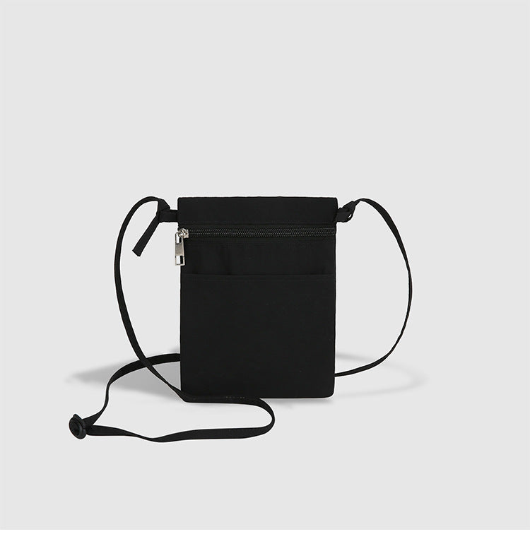 Black Minimalist Lightweight Nylon Crossbody Phone Bag - Compact & Stylish for Women V888-ELOSUNG36846