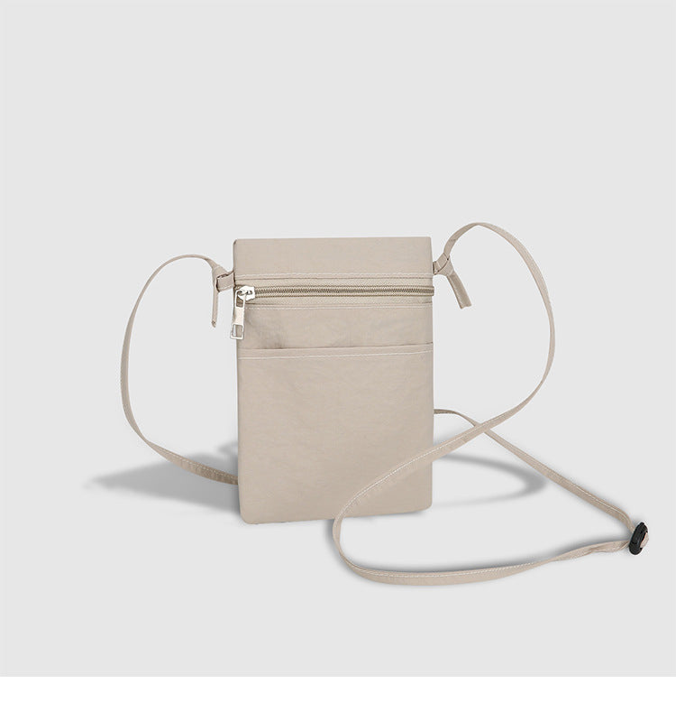 Dark Beige Minimalist Lightweight Nylon Crossbody Phone Bag - Compact & Stylish for Women V888-ELOSUNG36848