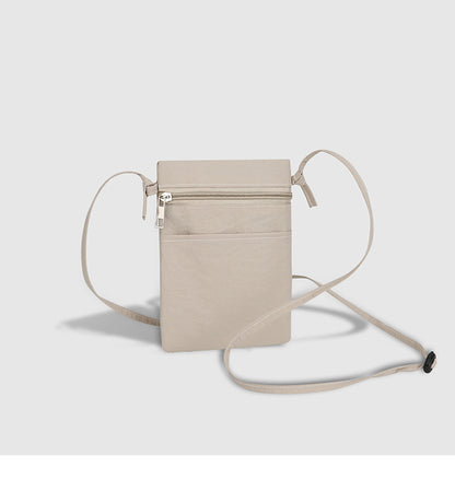 Dark Beige Minimalist Lightweight Nylon Crossbody Phone Bag - Compact & Stylish for Women V888-ELOSUNG36848