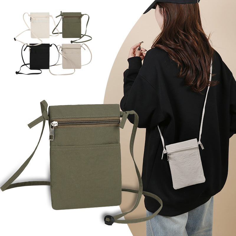 Dark Beige Minimalist Lightweight Nylon Crossbody Phone Bag - Compact & Stylish for Women V888-ELOSUNG36848