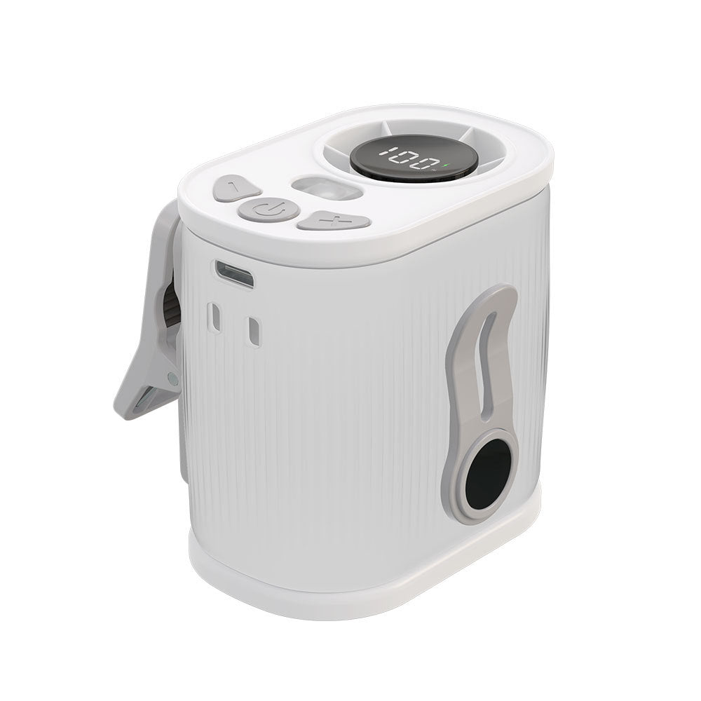 White High-Speed Mini Clip Fan with 360 degrees Rotation - Portable, Rechargeable & Multi-Functional Cooling V888-ELOSUNG36851