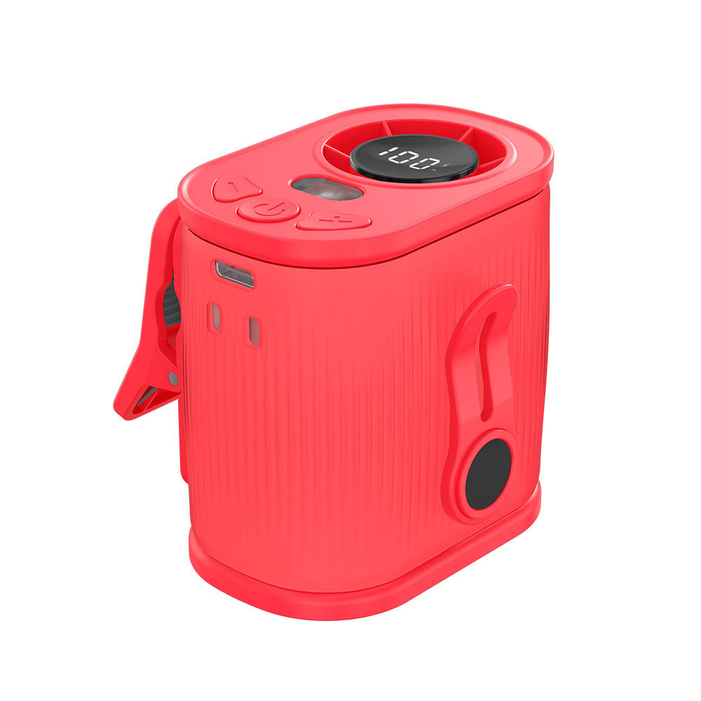 Red High-Speed Mini Clip Fan with 360 degrees Rotation - Portable, Rechargeable & Multi-Functional Cooling V888-ELOSUNG36853