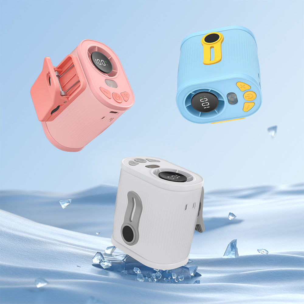 Red High-Speed Mini Clip Fan with 360 degrees Rotation - Portable, Rechargeable & Multi-Functional Cooling V888-ELOSUNG36853