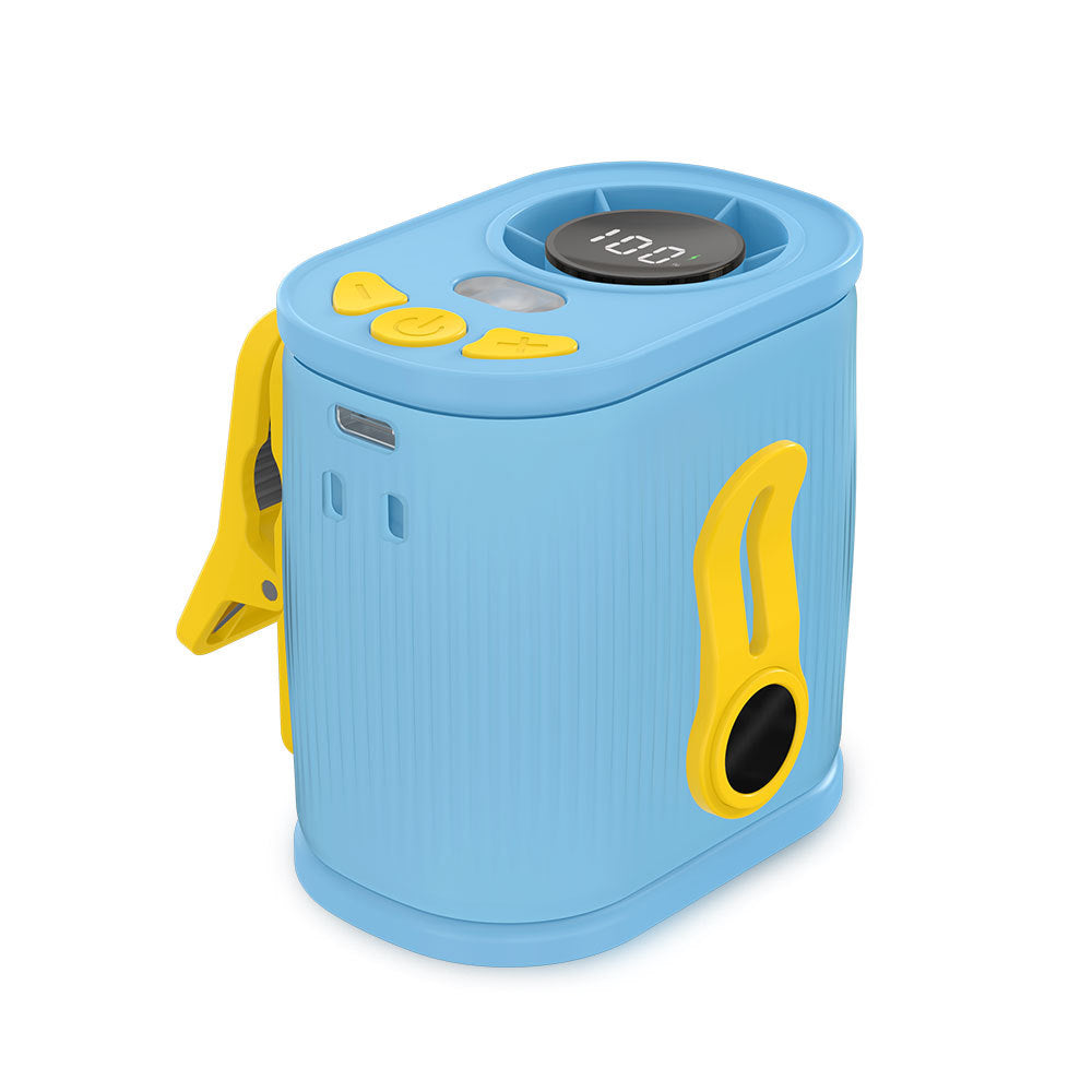 Blue High-Speed Mini Clip Fan with 360 degrees Rotation - Portable, Rechargeable & Multi-Functional Cooling V888-ELOSUNG36855